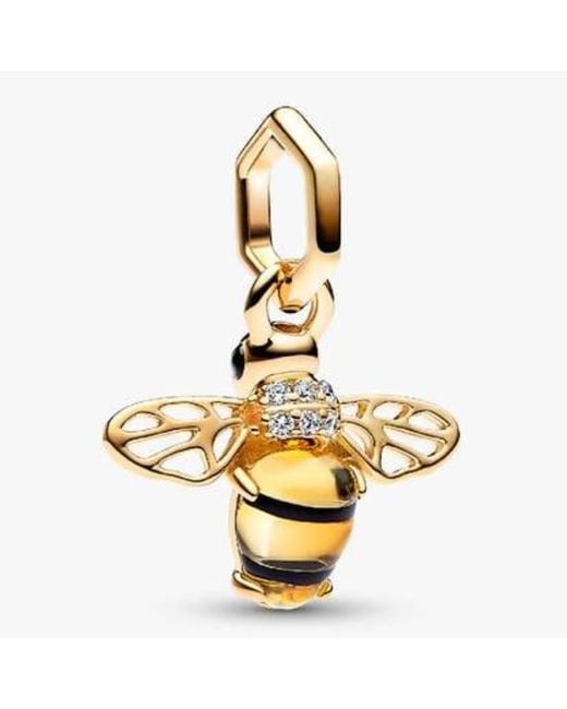 Pandora Metallic Sparkling Bee 14K-Plated Dangle Charm