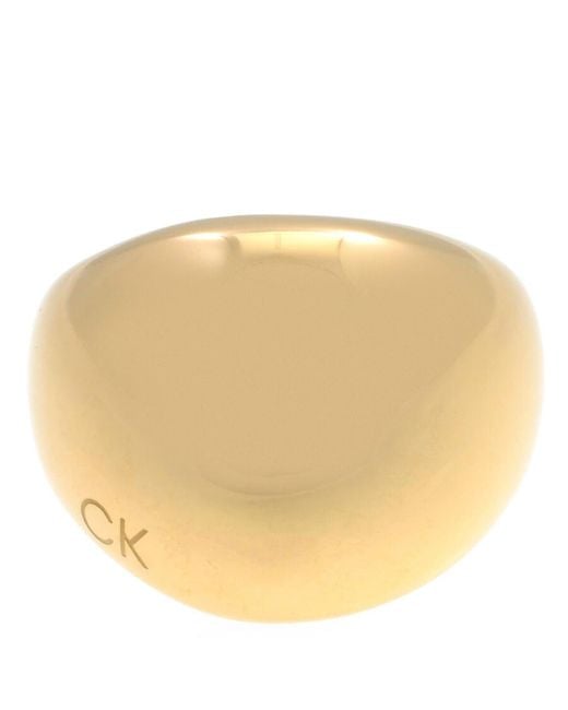 Calvin Klein Metallic Ladies Playful Organic Shapes Plated Ring, Size 52 (Us 5.5)