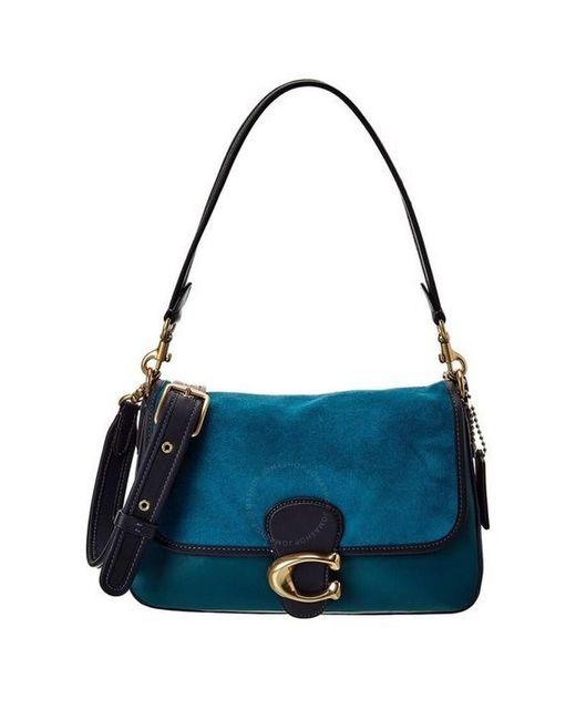 COACH Blue Smooth Leather And Suede Soft Tabby Shoulder Bag