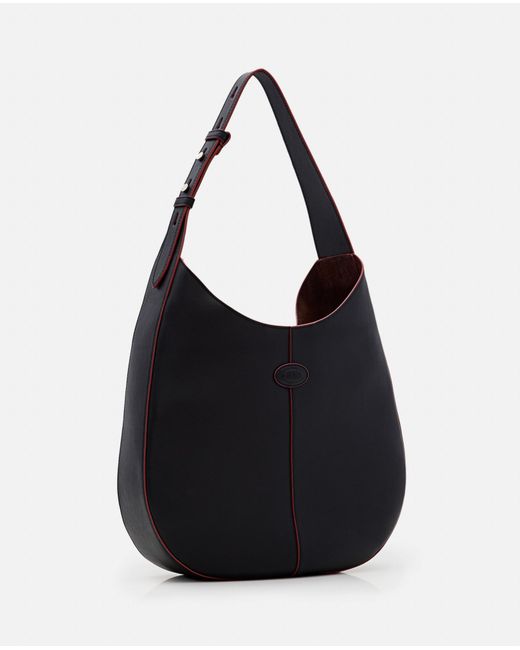 Tod's Black Small Hobo Leather Shoulder Bag