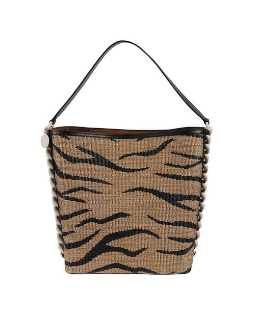Stella McCartney Brown Raffia Jacquard Tote