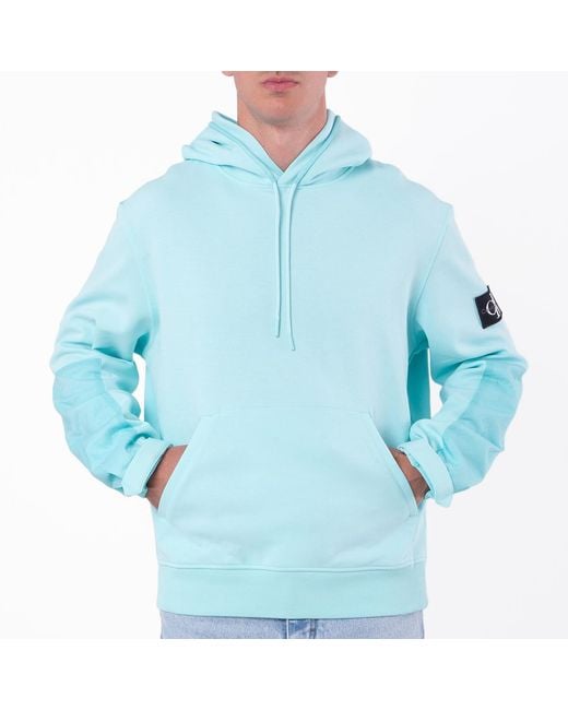 Calvin Klein Blue Logo Patch Hoodie for men
