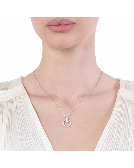 Swarovski Metallic Constella Pendant Cz Rhodium Shiny