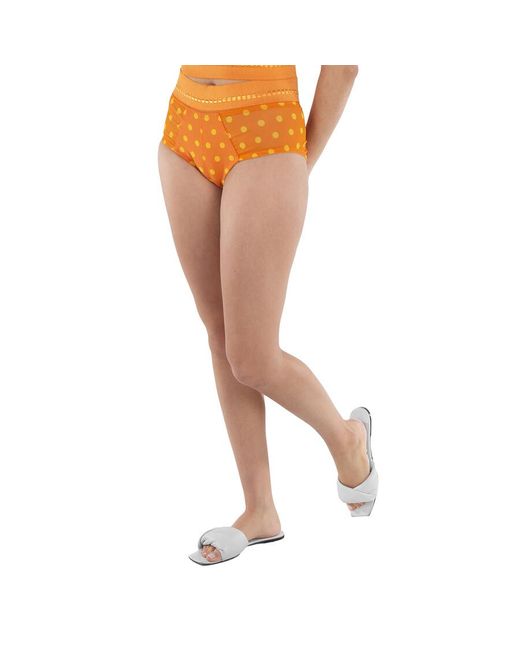 Burberry Orange Ladies Dandelion Polka Dot Print Mohair Wool Brief