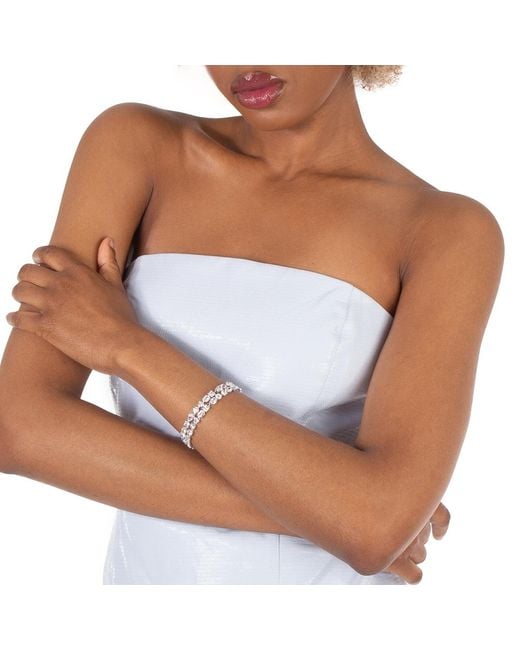Swarovski Metallic Mesmera Soft Bracelet Double Rhodium Shiny Crystal