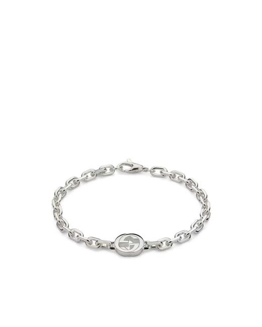 Gucci Metallic Interlocking G Sterling Chain Bracelet