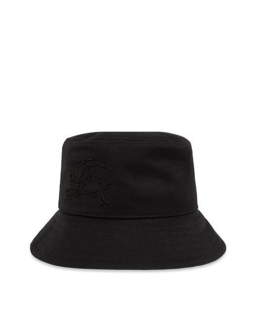 Burberry Black Ekd-Embroidered Flat Crown Bucket Hat