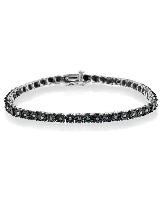Haus of Brilliance Metallic Rhodium Plated .925 Sterling 1.0 Cttw Diamond Tennis Bracelet