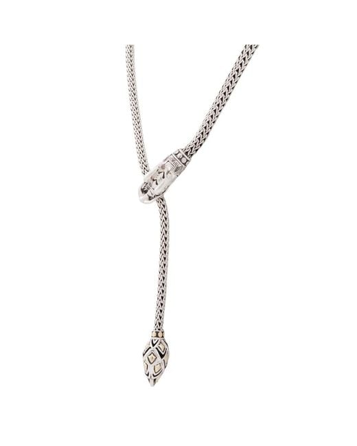 John Hardy Metallic Naga & Dragon Lariat Necklace 20"