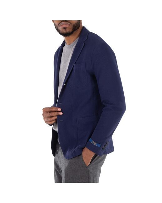 Polo Ralph Lauren Blue Glenplaid Modern Fit Mesh Blazer for men