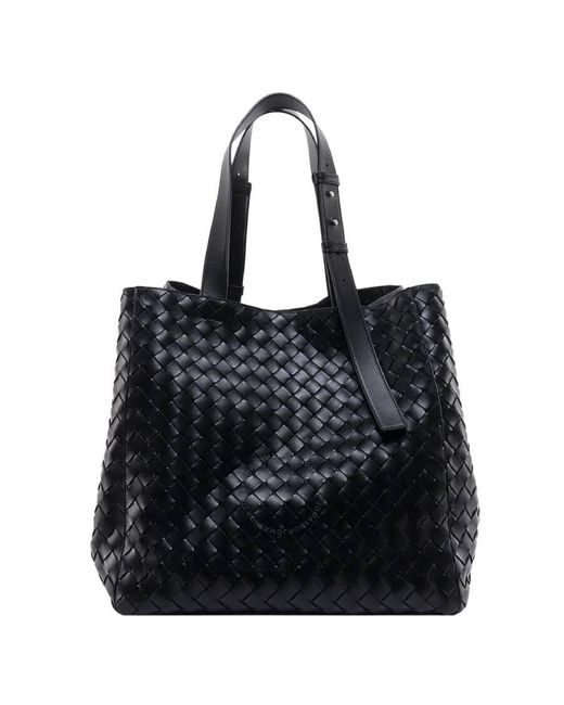 Bottega Veneta Black Intrecciato Leather Cube Tote Bag