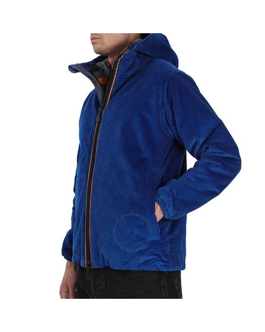 K-Way Blue Royal Marine Hamis Cotton Ribbed Hooded Jacket for men