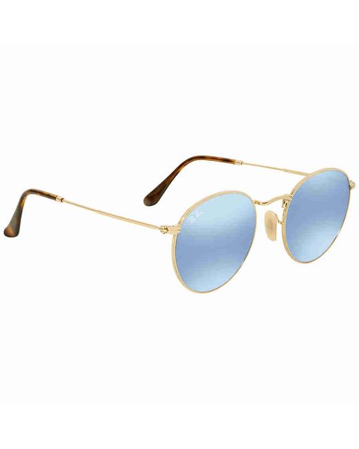 Ray-Ban Blue Light Gradient Flash Round Sunglasses Rb3447 N001/9o for men