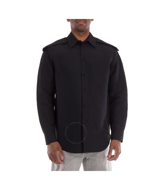 Burberry Black Long Sleeve Knight-Hardware Printed Shirt for men