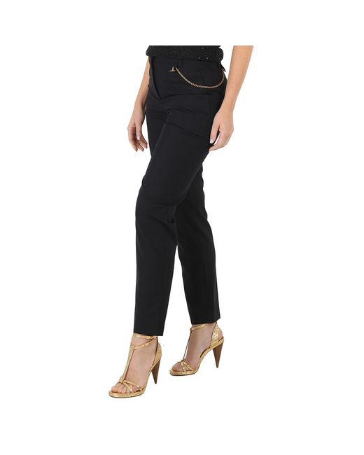 Givenchy Black Ladies Wool Cigarette Chain Trousers, Brand Size 36 (Us
