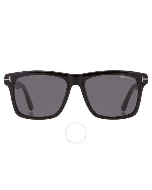Tom Ford Black Buckley Smoke Square Sunglasses Ft0906-n 01a 58 for men