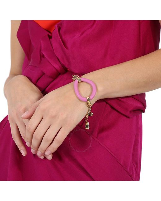 J.W. Anderson Metallic Ladies Oversized Chain Crystal Bracelet
