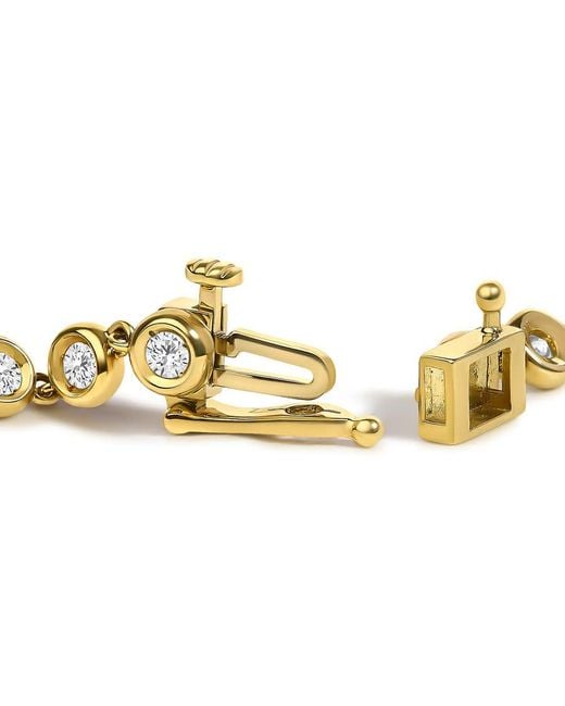 Haus of Brilliance Metallic 10K 1 1/2 Cttw Lab Grown Diamond Bezel Link Bracelet