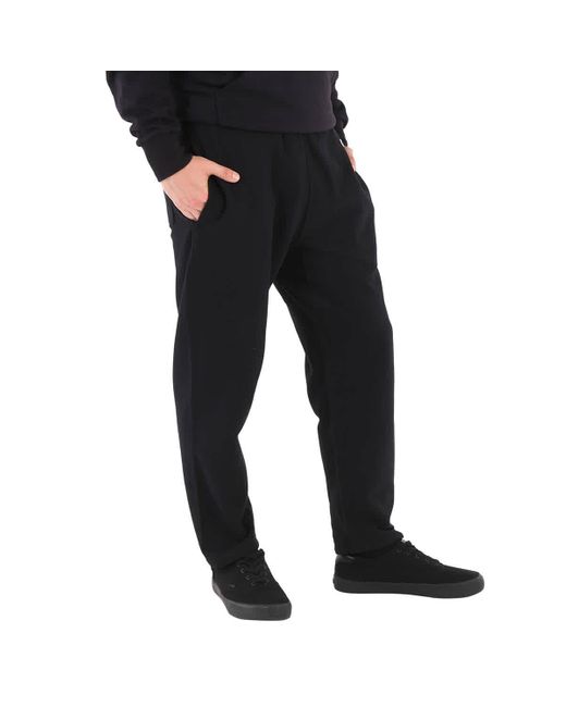 Champion Black Cotton Logo Long Sweatpants for men
