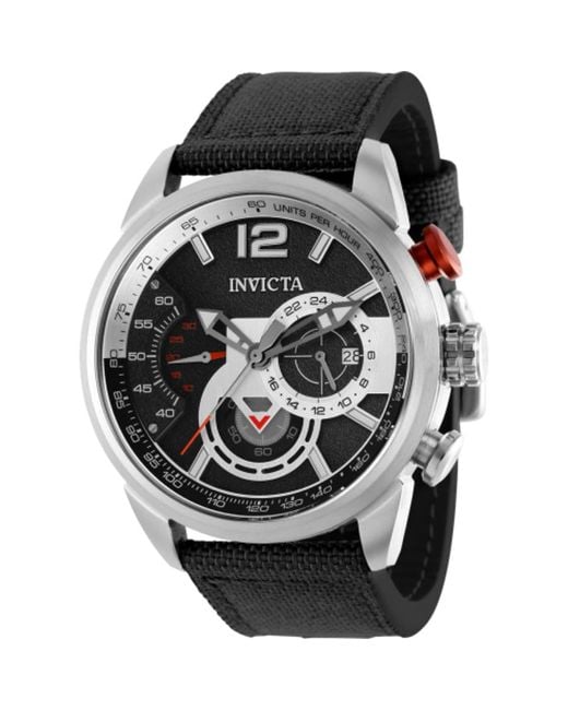 Invicta Metallic Aviator Chronograph Quartz Black Dial Watch for men
