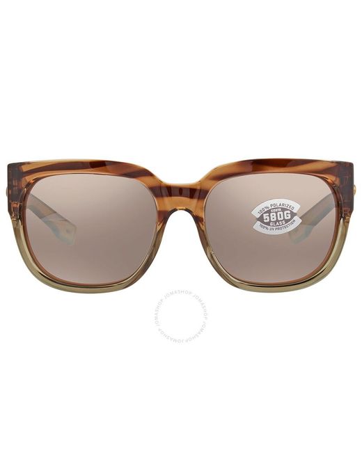 Costa Del Mar Brown Cta Del Mar Waterwoman 2 Copper Silver Mirror 580p Polarized Glass Cat Eye Sunglasses  292 Cglp
