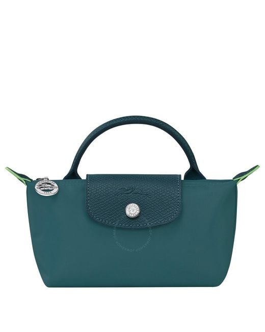 Longchamp Blue Le Pliage Mini Pouch