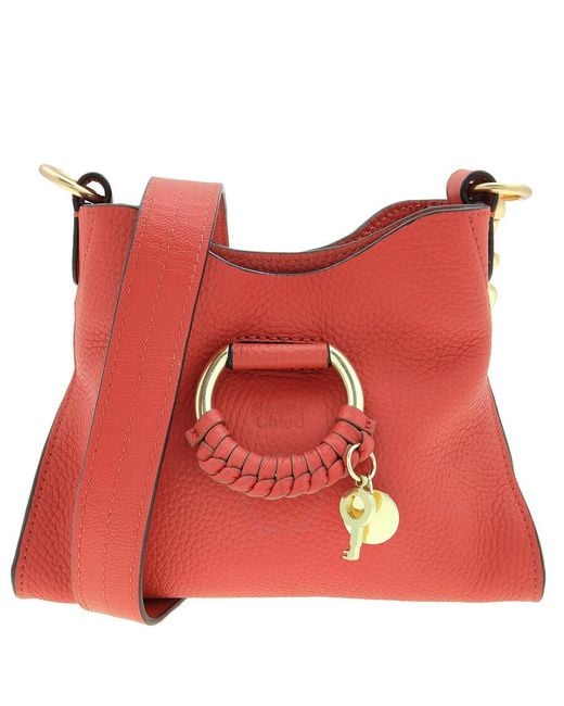 See By Chloé Red Mini Joan Leather Top Handle Bag