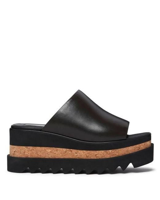 Stella McCartney Black Sneak-Elyse Platform Sandals, Brand Size 39 Us