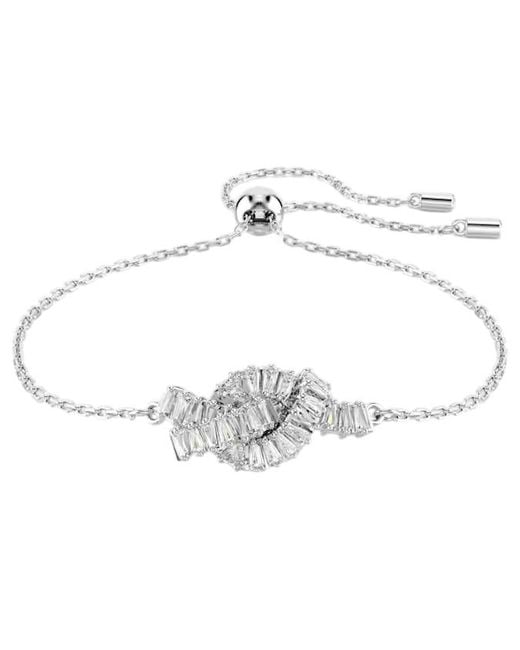 Swarovski Metallic Matrix Rhodium Plated Baguette Cut Bracelet for men