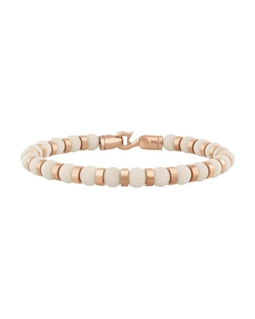 Robert Alton Metallic Stainless Steel Jasper Rose Finish Bead Bracelet for men