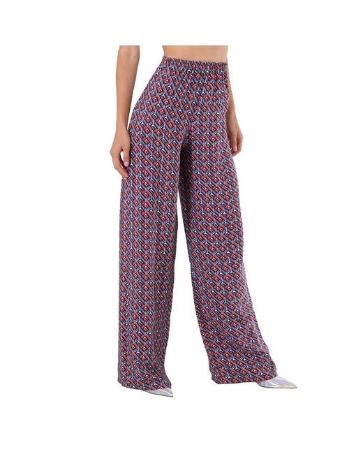 Giuliva Heritage Purple Amanda Wide Leg Trousers, Brand Size 36 (Us