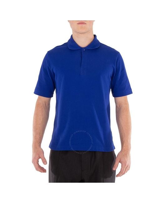 Burberry Blue Tipped Short-Sleeve Polo Shirt for men