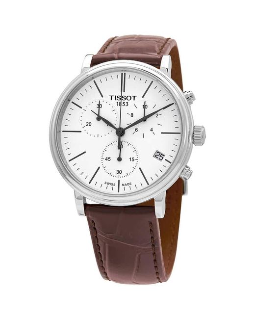 Tissot Metallic Carson Premium Chronograph Quartz White Dial Watch 00 for men