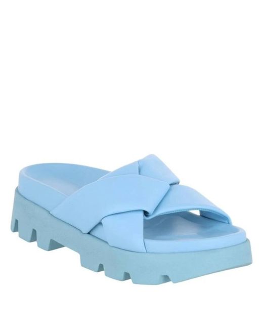 Ferragamo Blue Origami Knot Sporty Sliders