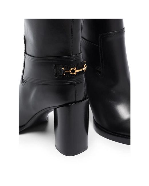 Ferragamo Black Gancio Horsebit 85Mm Boots