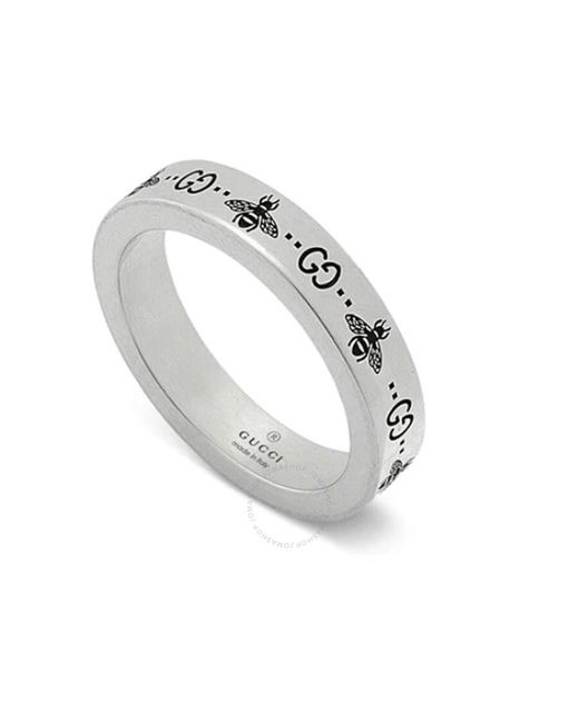 Gucci Metallic Sterling Signature Gg Bee Motif Ring