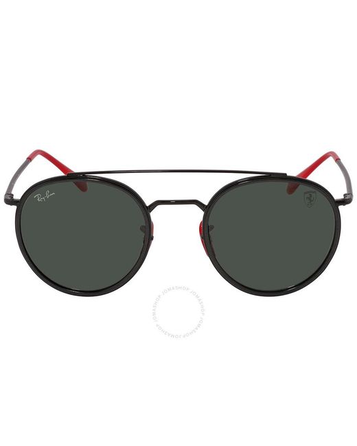 Ray-Ban Multicolor Sunglasses Man Rb3647m Scuderia Ferrari Collection - Black Frame Green Lenses 51-22 for men