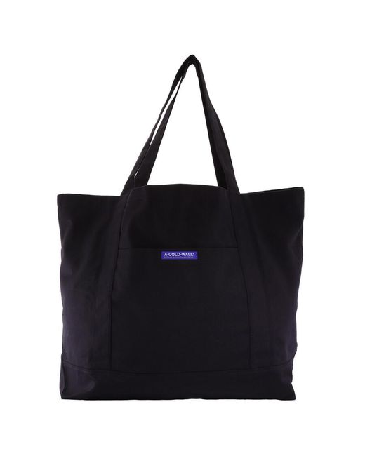 A_COLD_WALL* Black Unit Cotton Twill Tote Bag for men