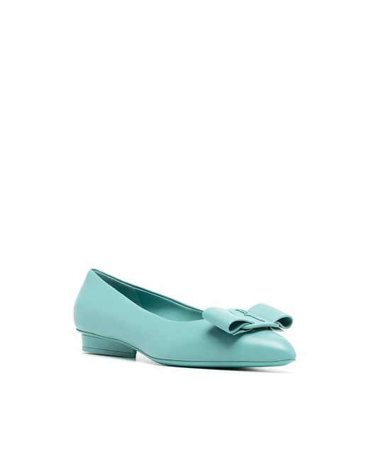 Ferragamo Blue Ladies Flats, Us