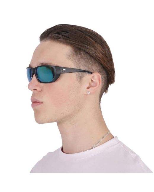 Costa Del Mar Tailfin Green Mirror Polarized Polycarbonate Rectangular Sunglasses 6s9113 911307 57 for men