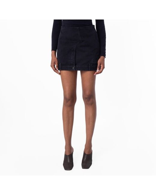 Balenciaga Multicolor Ladies Peach Pitch Upside-Down Denim Miniskirt, Brand Size 36 (Us