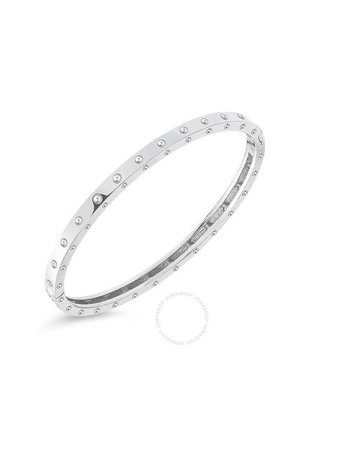 Roberto Coin 18k White Gold Symphony Collection Dimpled Bangle