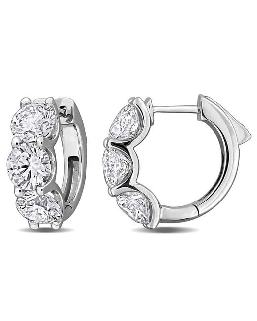 Created Forever Metallic 4 4/5Ct Tw Lab-Grown Diamond Hoop Earrings