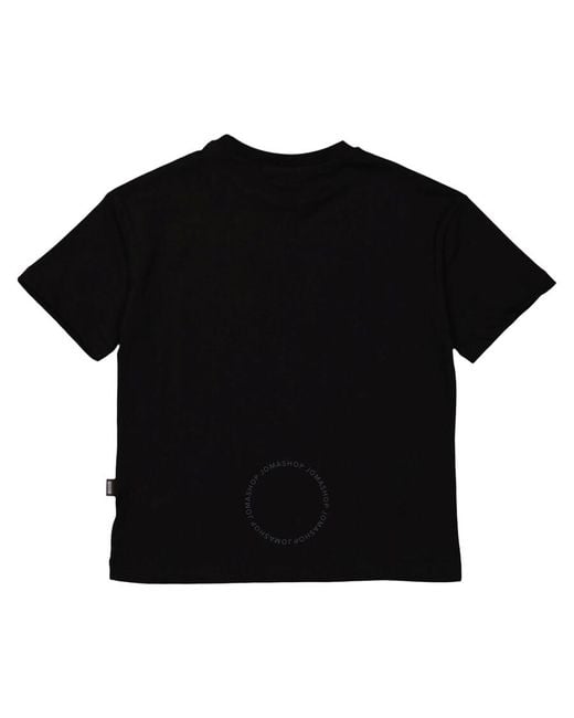 MSGM Black Boys Nero-giallo Fluo Logo T-shirt for men