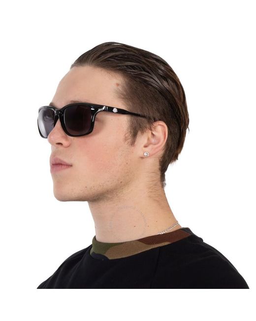 Moncler Black Smoke Rectangular Sunglasses Ml0234-k 01a 60 for men