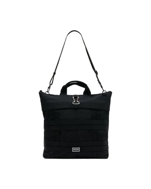 KENZO Black Quilted Nylon Tote Bag