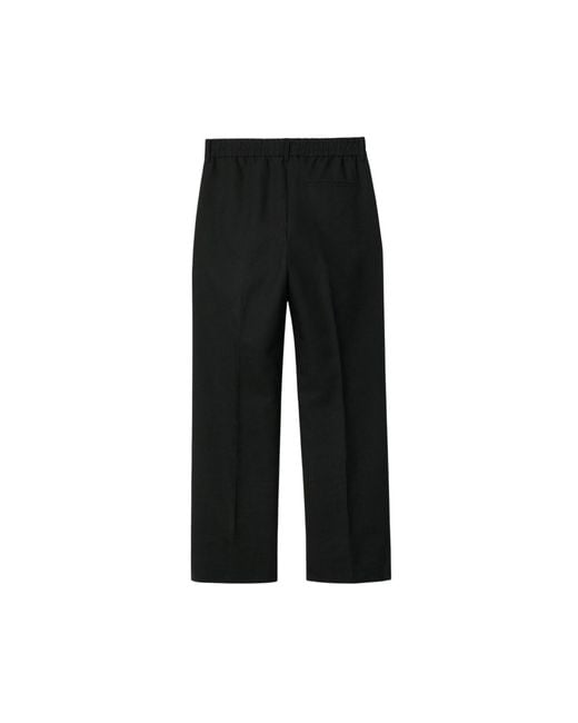 Burberry Gray Wool Linen Blend Trousers for men
