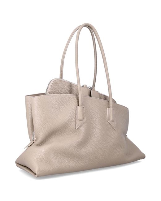 The Attico Natural La Passeggiata Medium Grainy Leather Tote