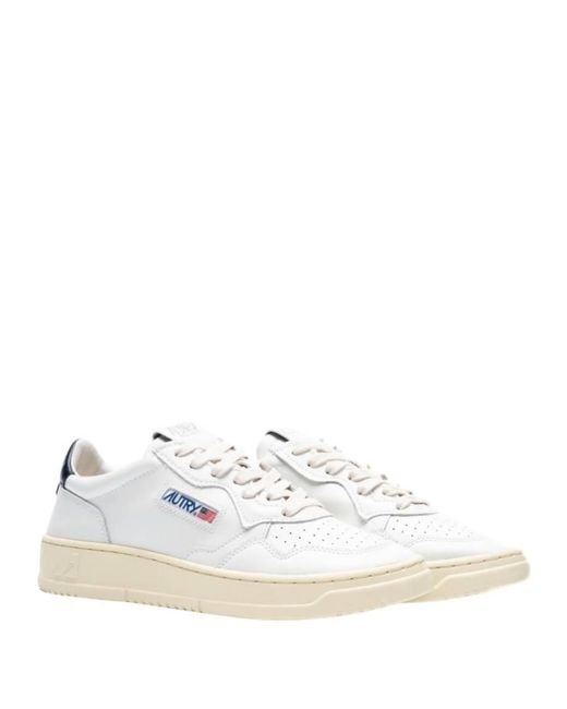 Autry White Medalist Leather Low-Top Sneakers, Brand Size 36 Us for men