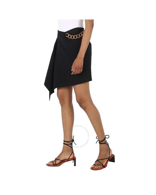 Givenchy Black Chain-detail Wrap Mini Skirt